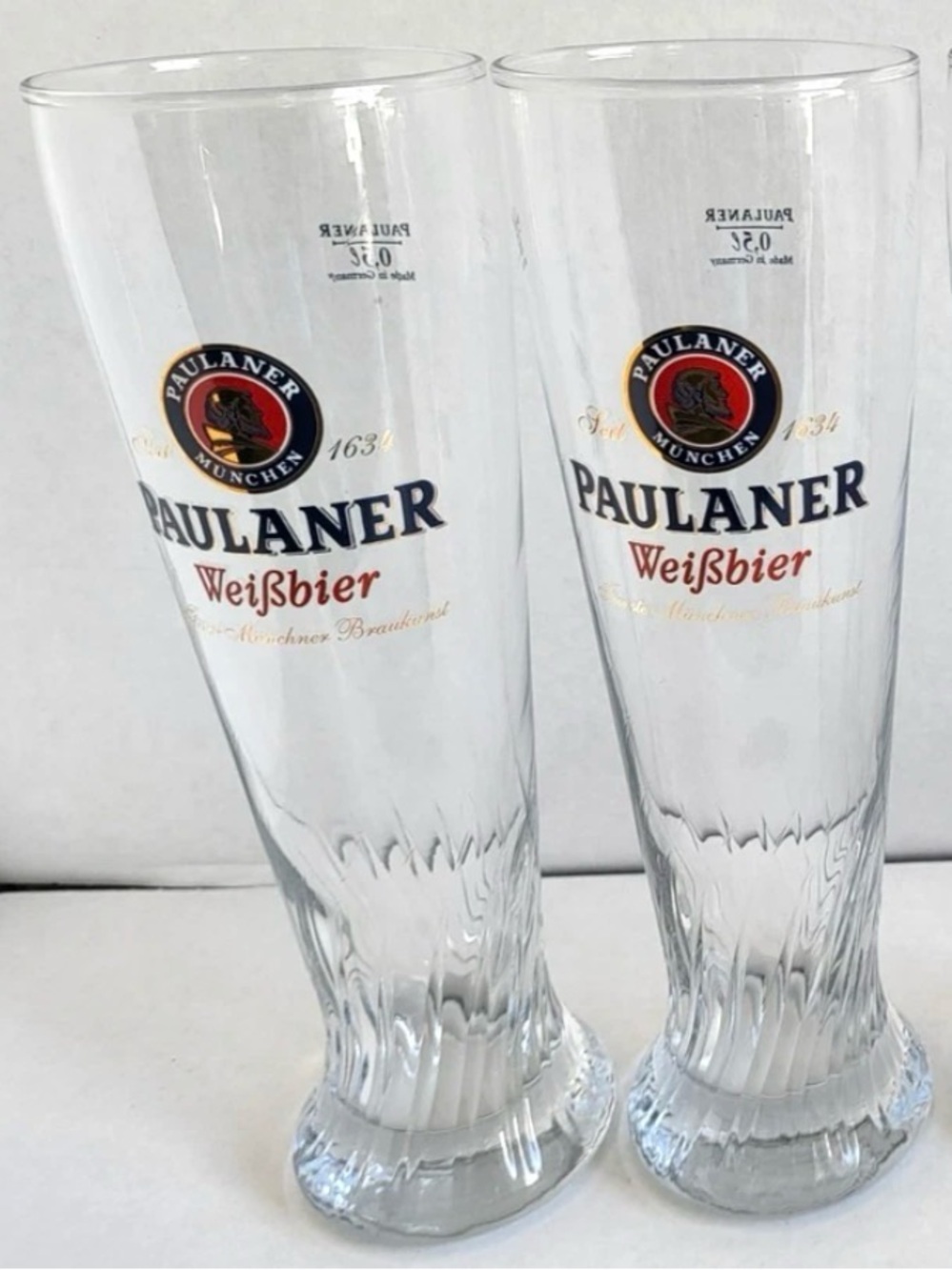 Paulaner Weibbier Germany Munchen Draft Beer 0.5L 10 In Tall 3 In Round 24 Oz